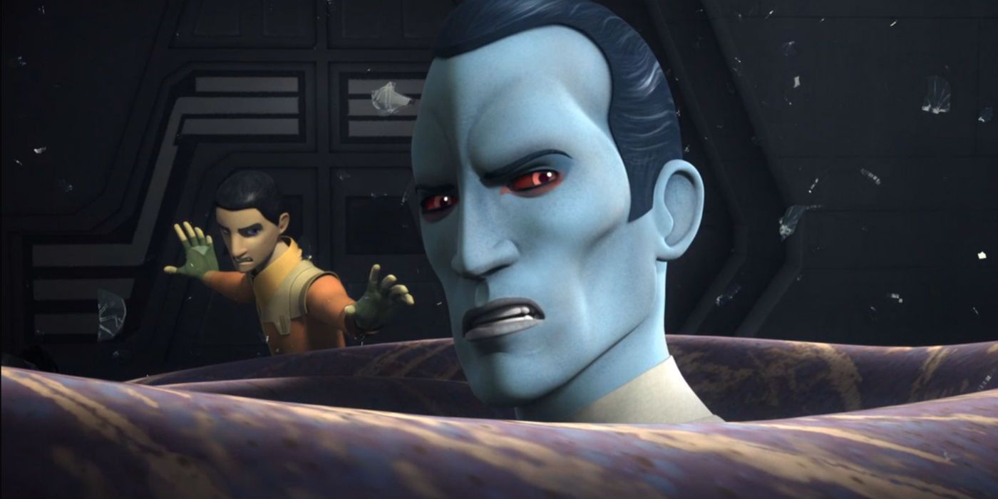 Ezra, Thrawn, and Purrgils in the Star Wars Rebels series finale.
