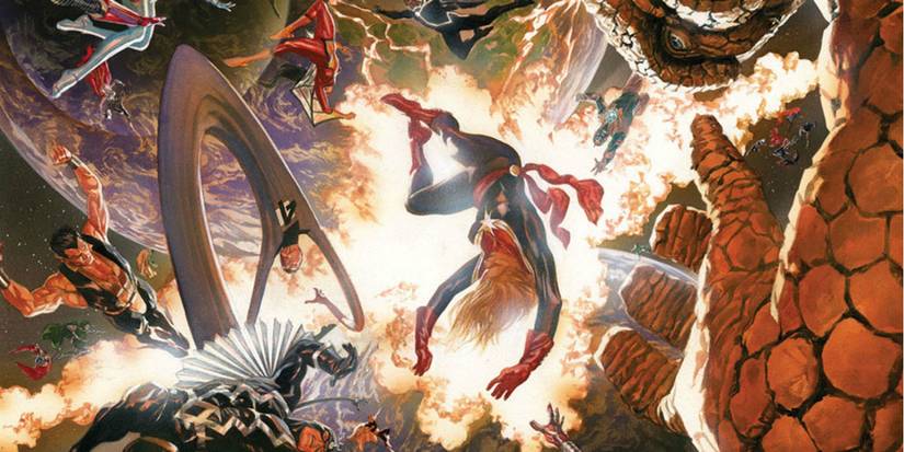 Captain Marvel bertarung melawan pahlawan lain di komik Secret Wars