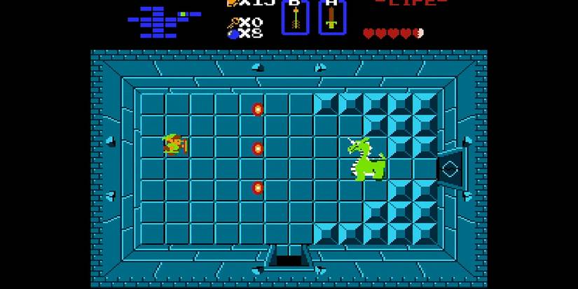 10 Most Important Nintendo Games Of All Time 6 A screenshot of Link fighting Aquamentus, the first boss in the original Legend of Zelda for the NES.