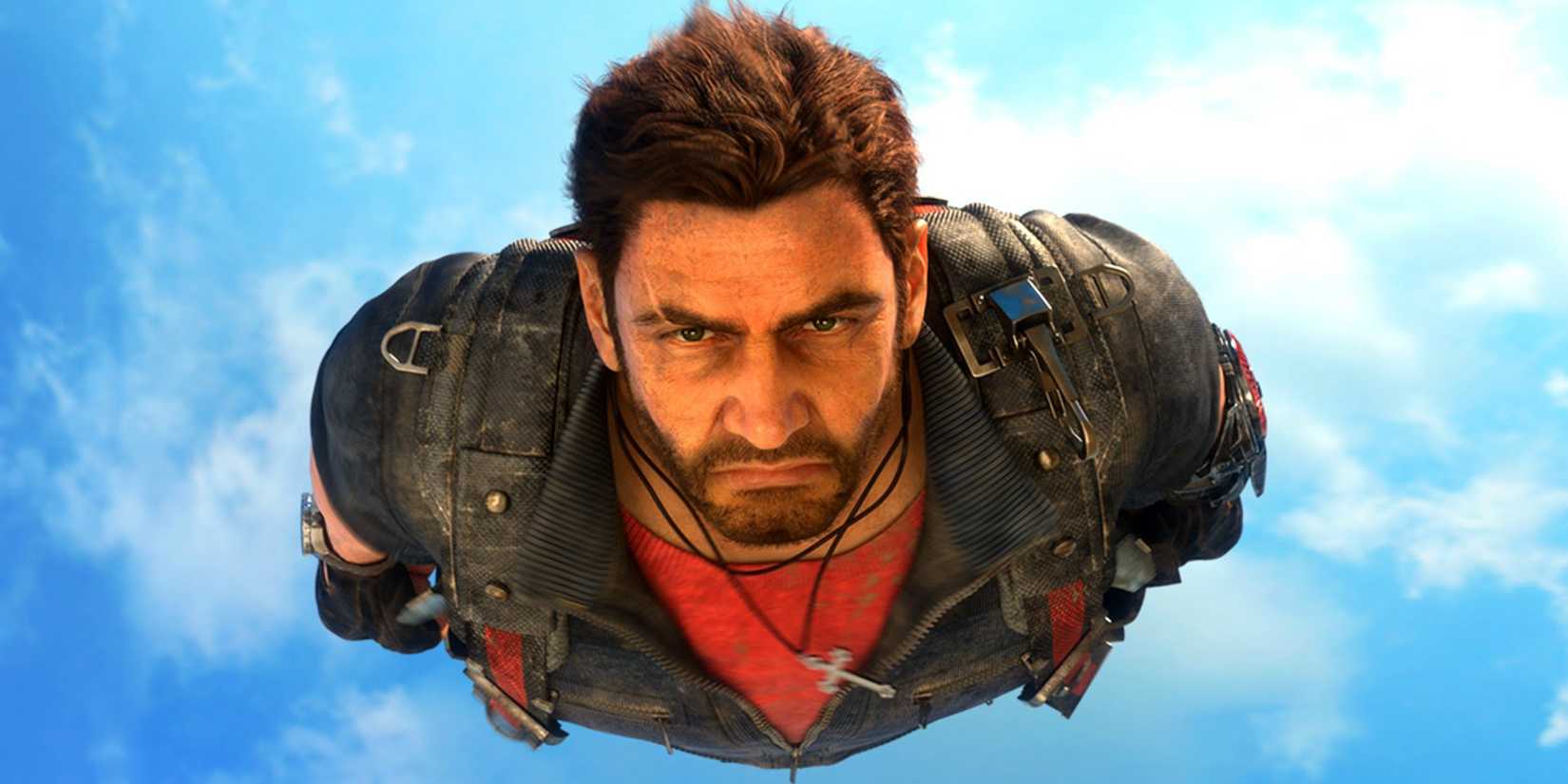 Rico falling through the sky in Just Cause 3
