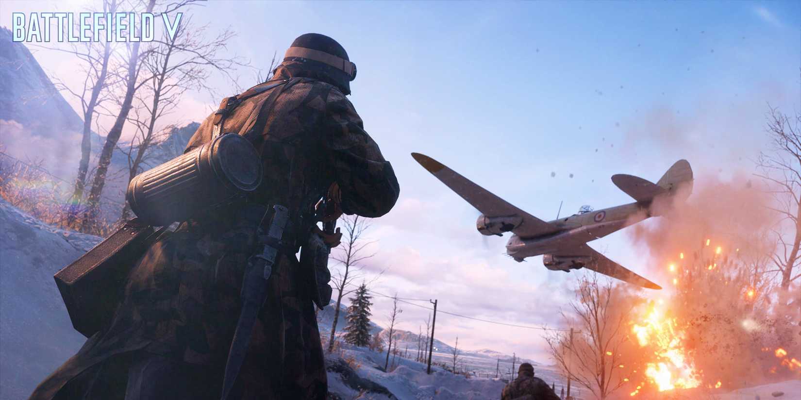 Jogador e avião do Battlefield V em operações grandiosas