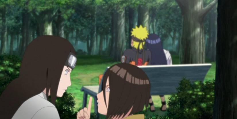 Neji and Hanabi see Naruto and Hinata in the Infinite Tsukoyumi
