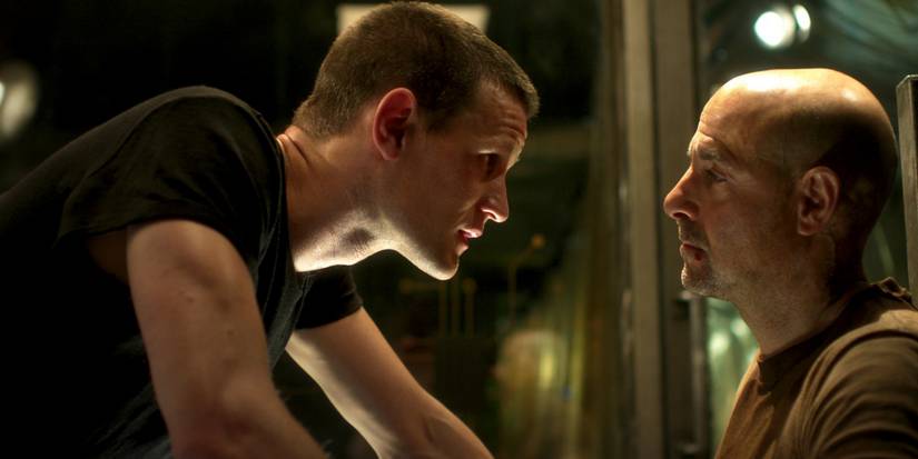 Matt Smith sa Morgan talking to Stanley Tucci as The Professor in Patient Zero