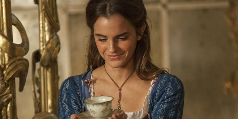 Emma Watson as Belle with a Teacup in Beauty and the Beast