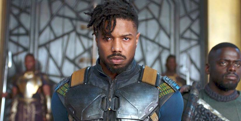 Killmonger being brought into the throne room in Black Panther