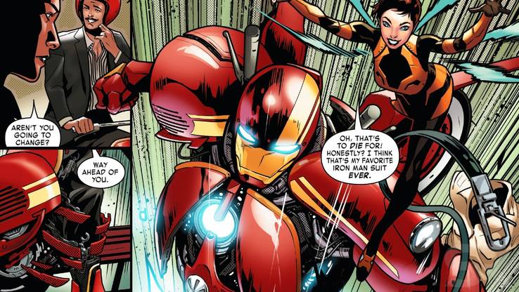 Iron Man's Latest Armor is His Most Ridiculous Invention Yet 4 Iron Man Comic Vespa Scooter Armor
