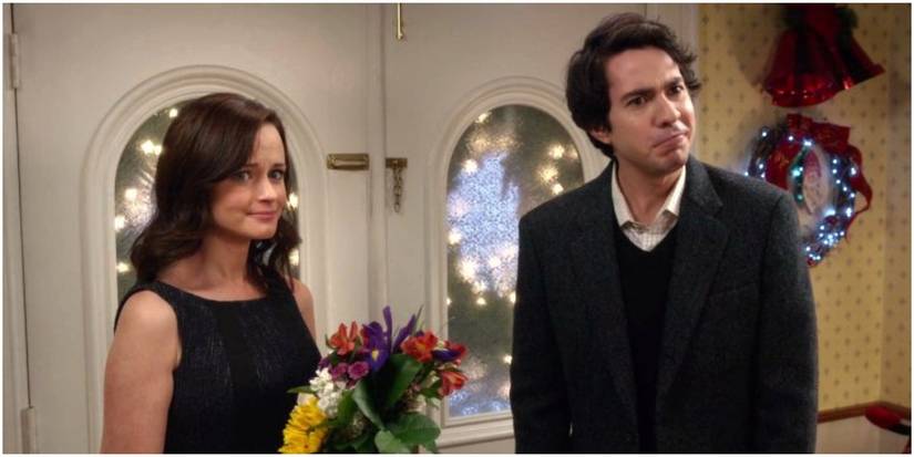 Alexis Bledel as Rory and Bryce Johnson as Paul in Gilmore Girls