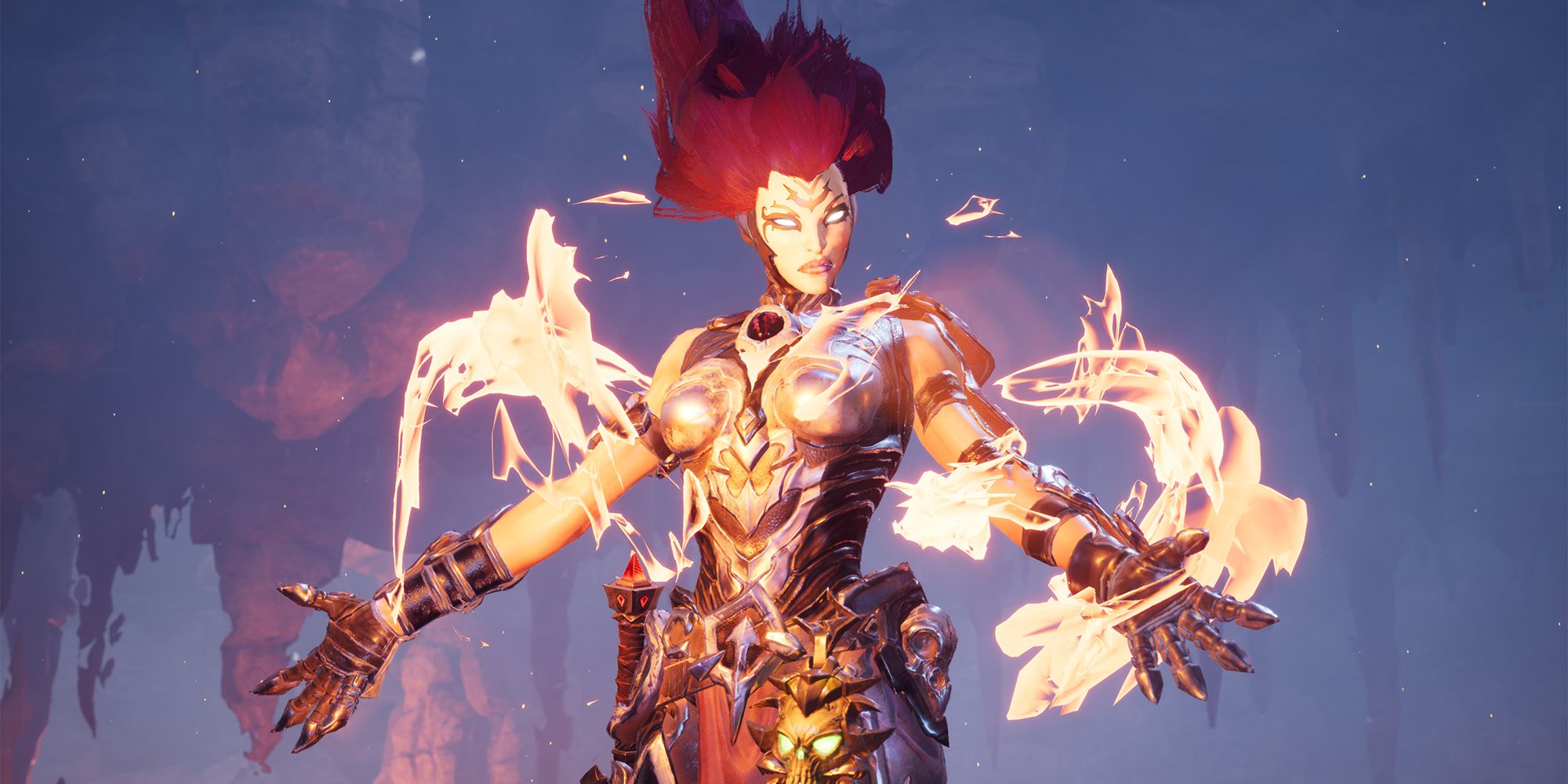 Darksiders 3, Fury using magic that envelops her arms.