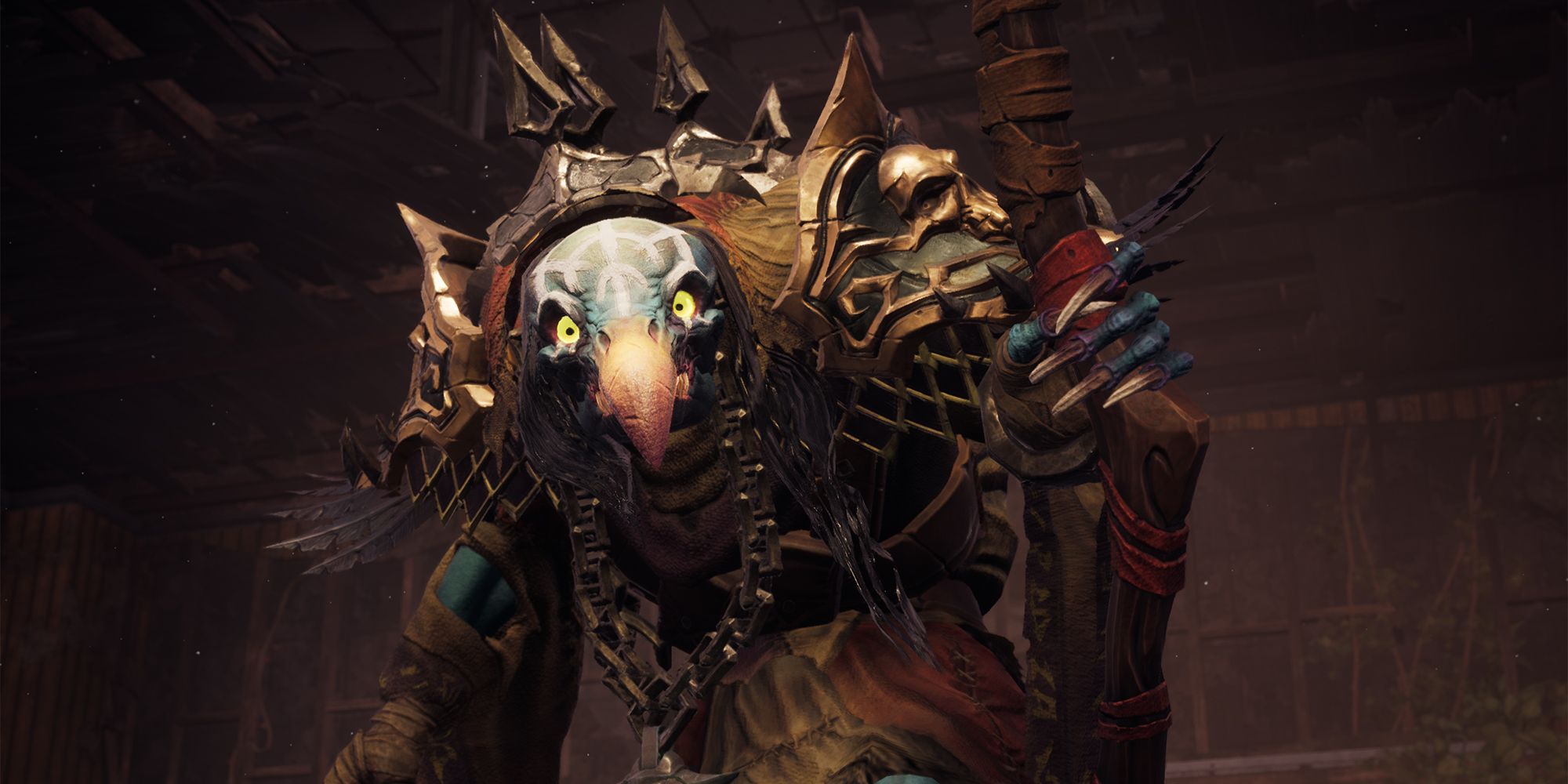 Darksiders 3, a close up of Envy's character model.