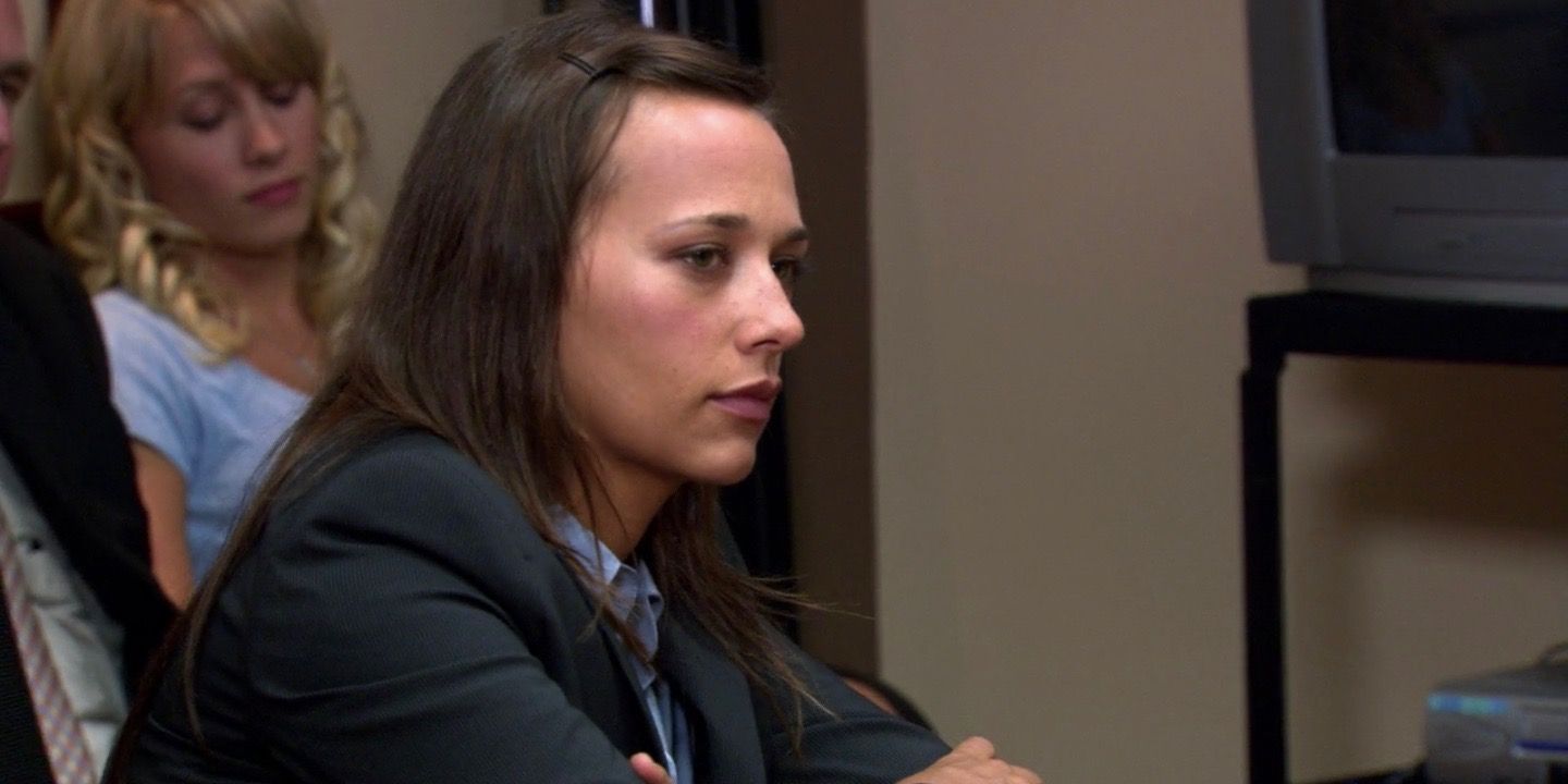 Rashida Jones looking annoyed as Karen in The Office