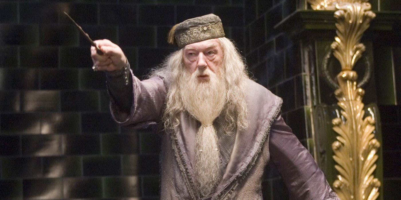 Albus Dumbledore casting a spell