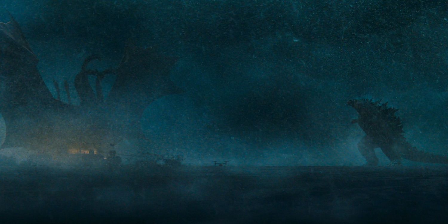 Godvilla vs Ghidorah in Antarctica Monarch Base in Godzilla King of the Monsters