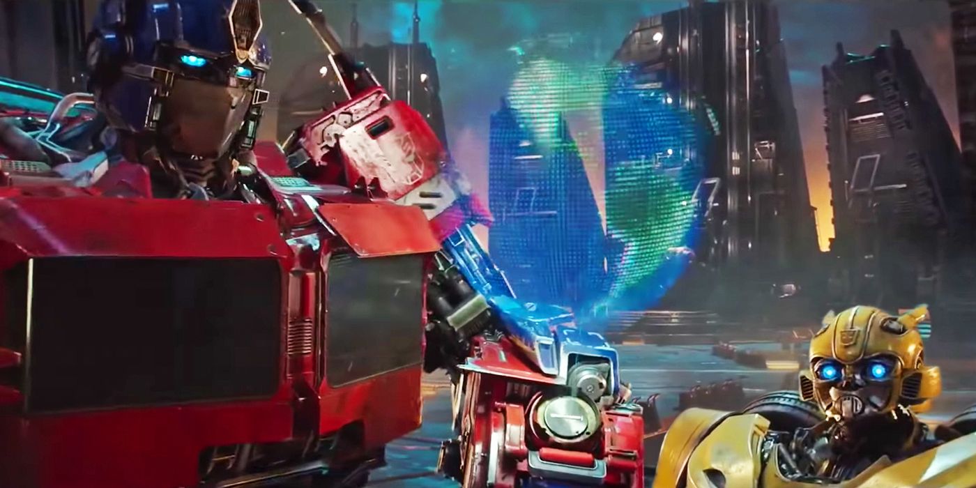 Optimus Prime and Bumblebee Look At Earth