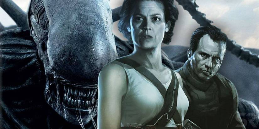 Collage of the Xenomorph from Alien Convenant and Ripley and Hicks