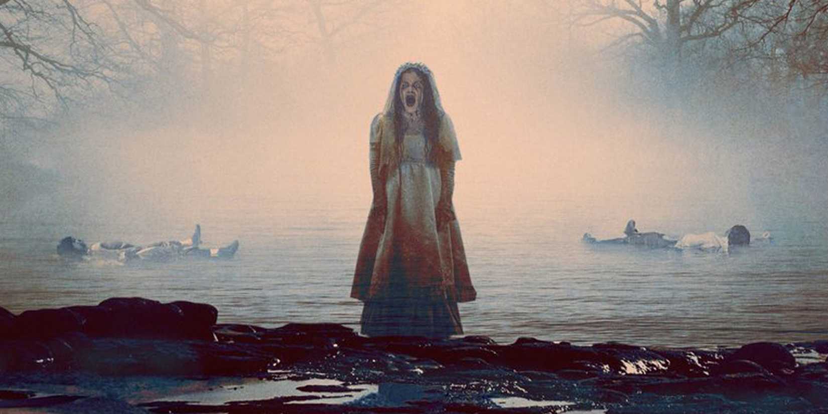 A bride screaming in The Curse of La Llorona