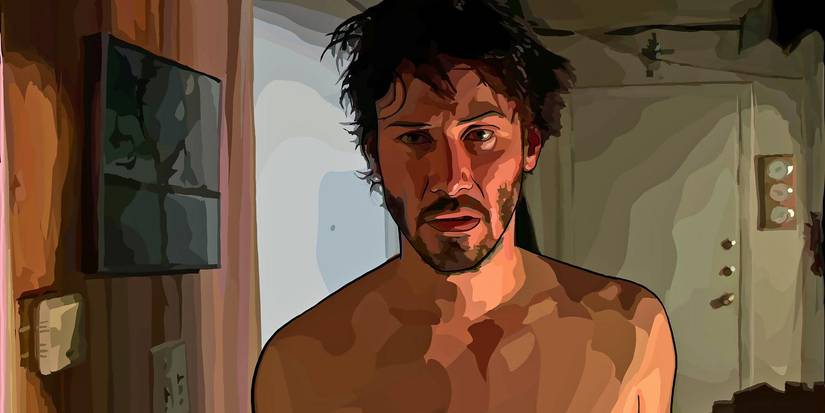 Keanu Reeves como Bob Arctor no filme A Scanner Darkly de 2006.