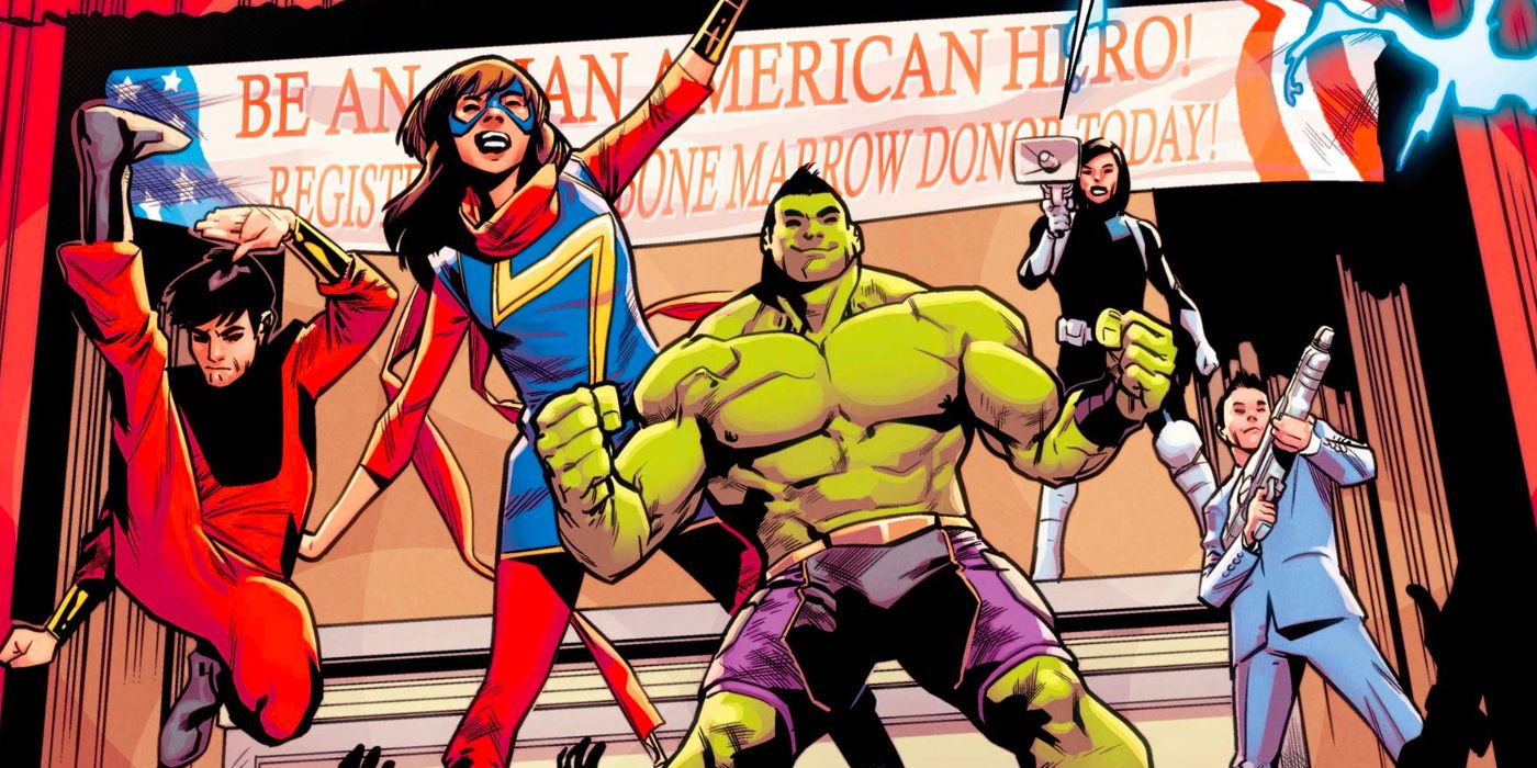 Protectors celebrating in Marvel Comics.