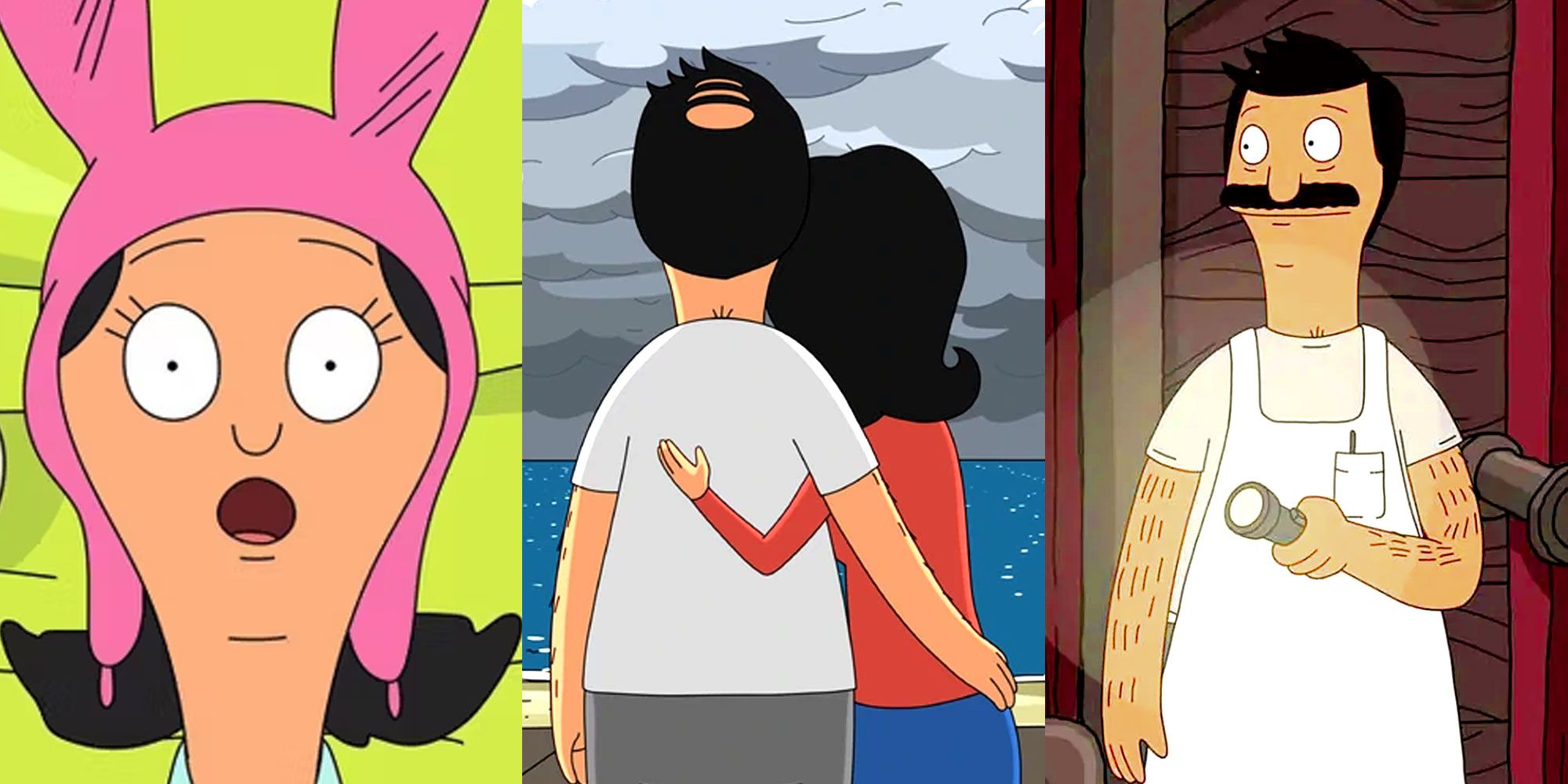 Split image of Bob's Burgers characters