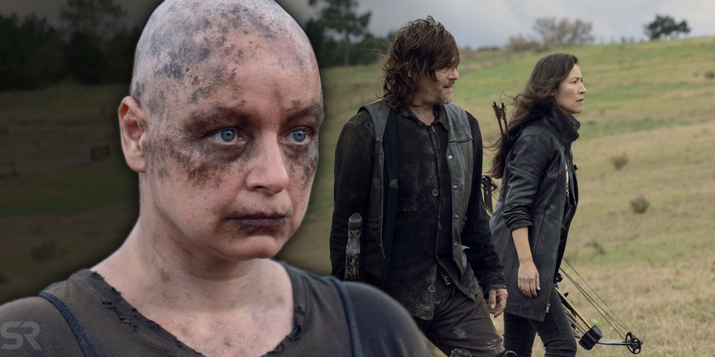 Whisperers Alpha and Daryl in The Walking Dead season 9 episode The Calm Before