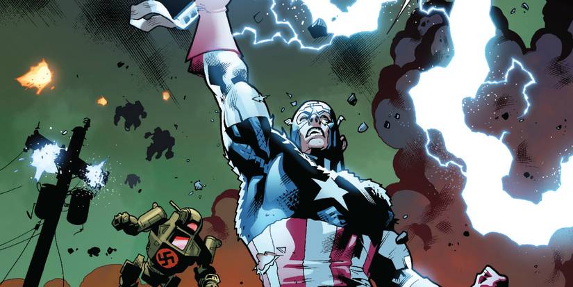 Captain America lifts Mjolnir in Marvel Comics