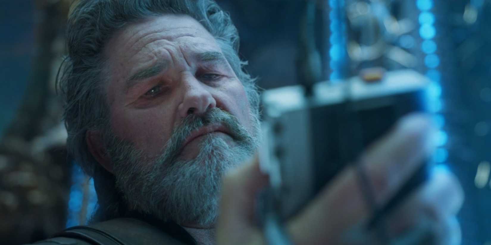 Ego the Living Planet holding Peter Quill's walkman in Guardians Of The Galaxy Vol. 2