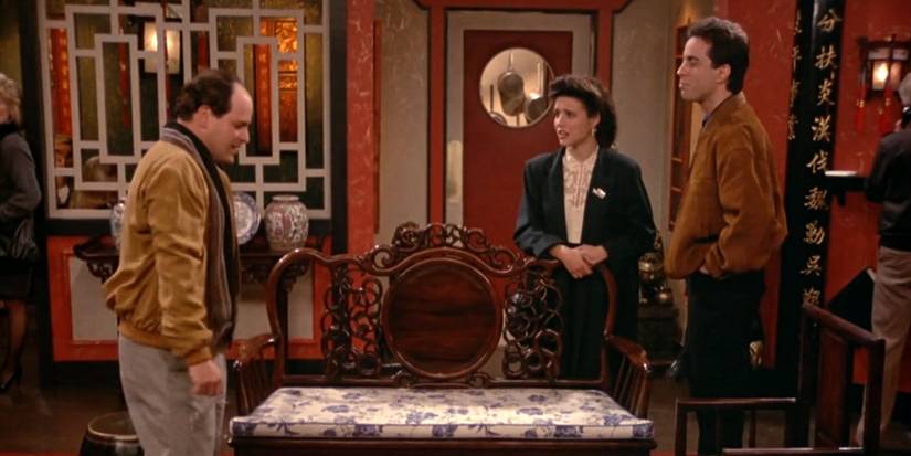 George, Jerry e Elaine em um restaurante chinês em Seinfeld