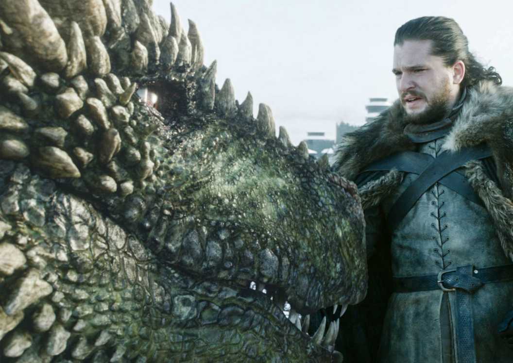 Jon and Rhaegal on Game of Thrones