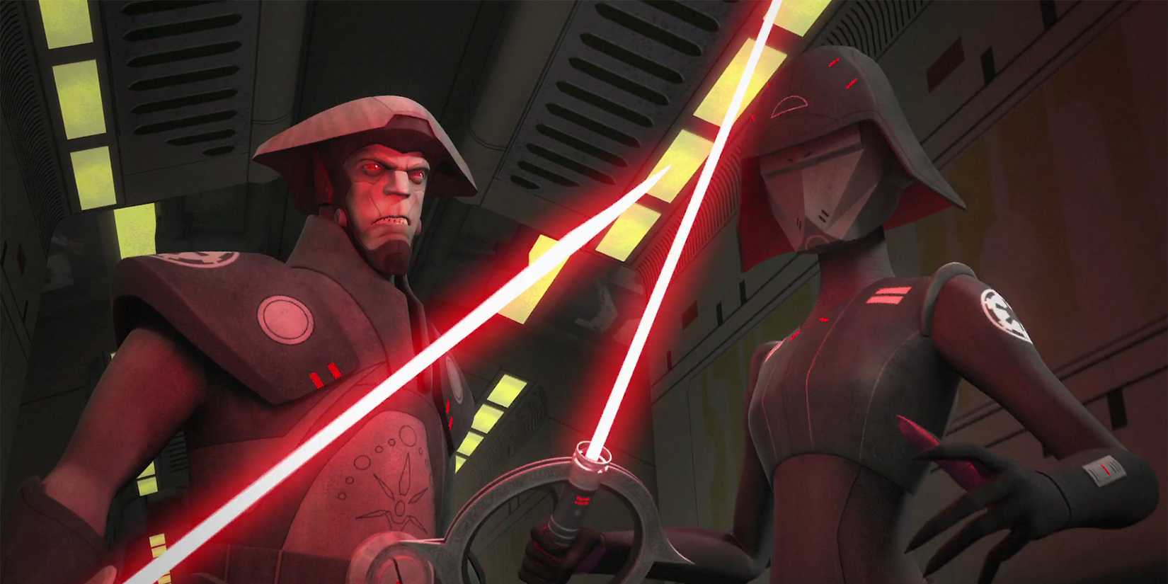  Seventh Sister and Fifth Brother Inquisitors in Star Wars Rebels.