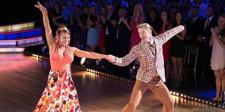 Bindi Irwin en Derek Hough op Dancing with the Stars