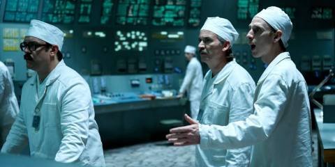 People looking shocked in HBO's Chernobyl
