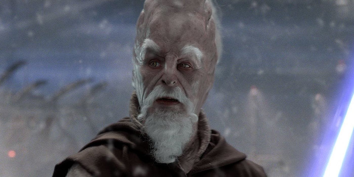 Ki-Adi-Mundi with a lightsaber.