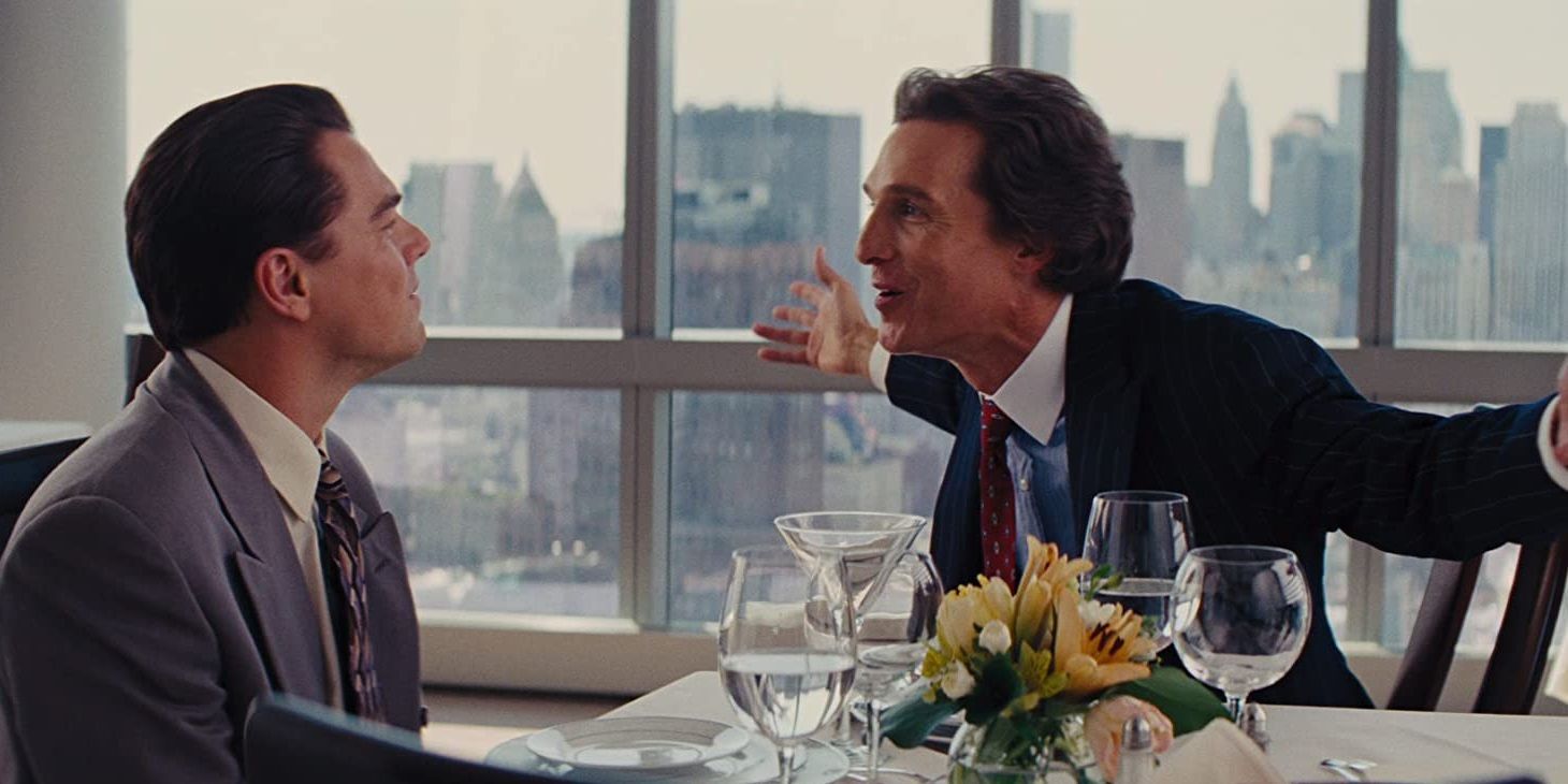 Leonardo DiCaprio and Matthew McConaughey in The Wolf of Wall Street