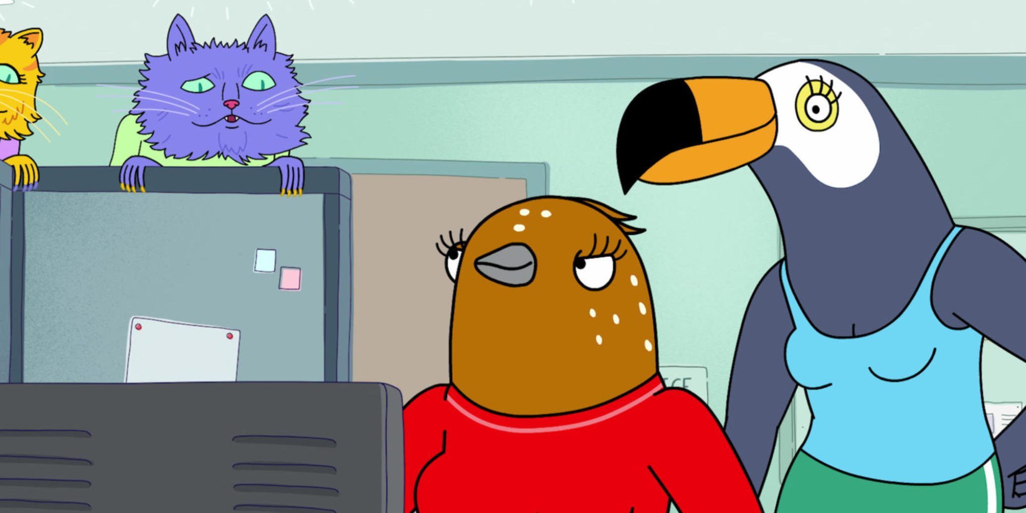 Tuca e Bertie em um episódio da série da Netflix