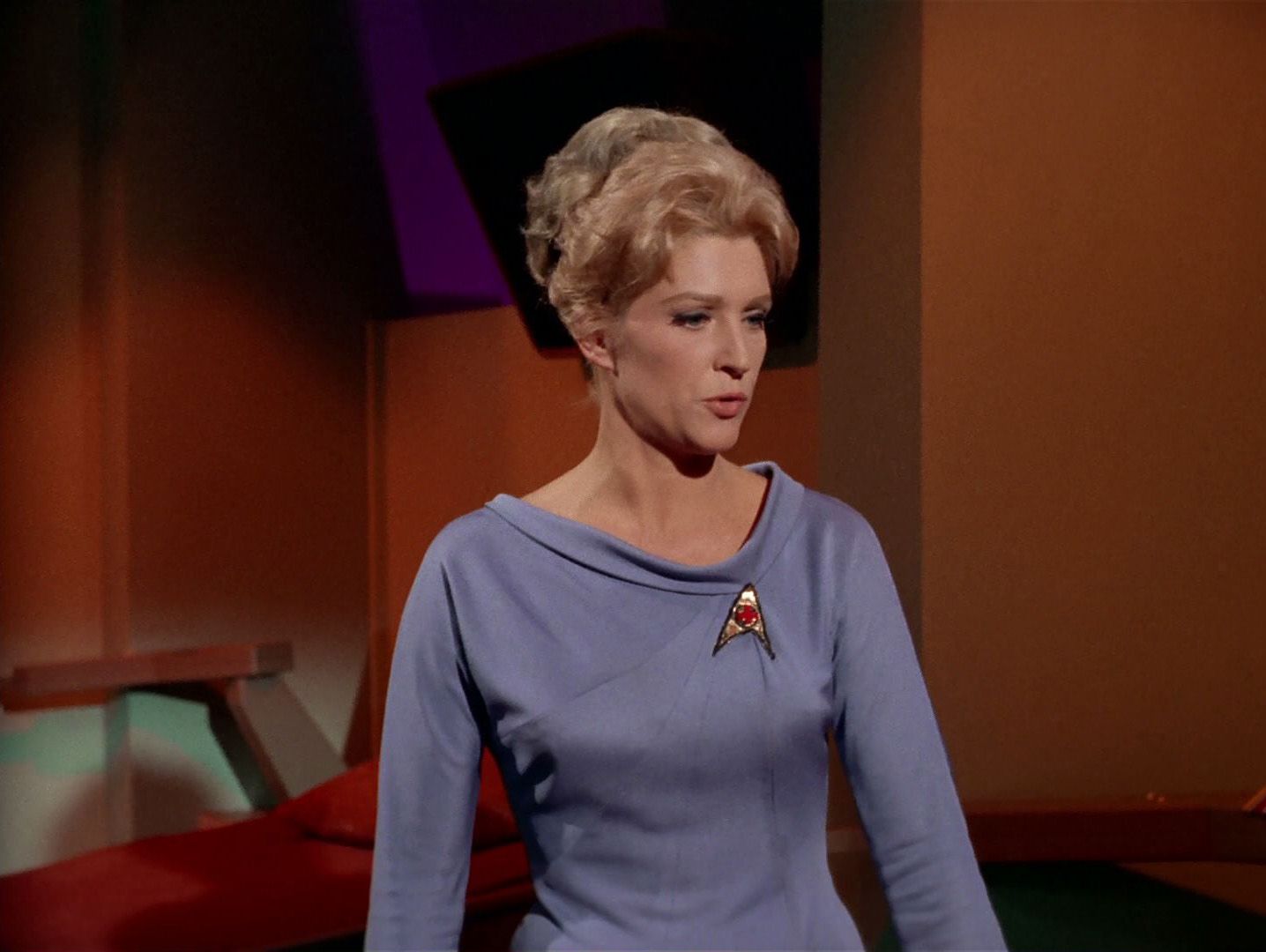 Nurse Chapel was played by a recurring Star Trek actress Majel Barett. 