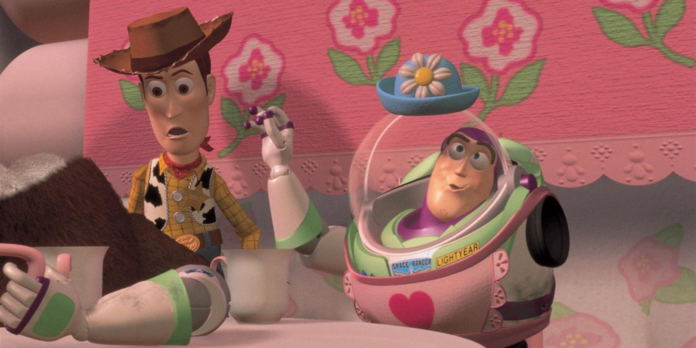 The scene in Toy Story where Buzz Lightyear finds out that he's a toy ...