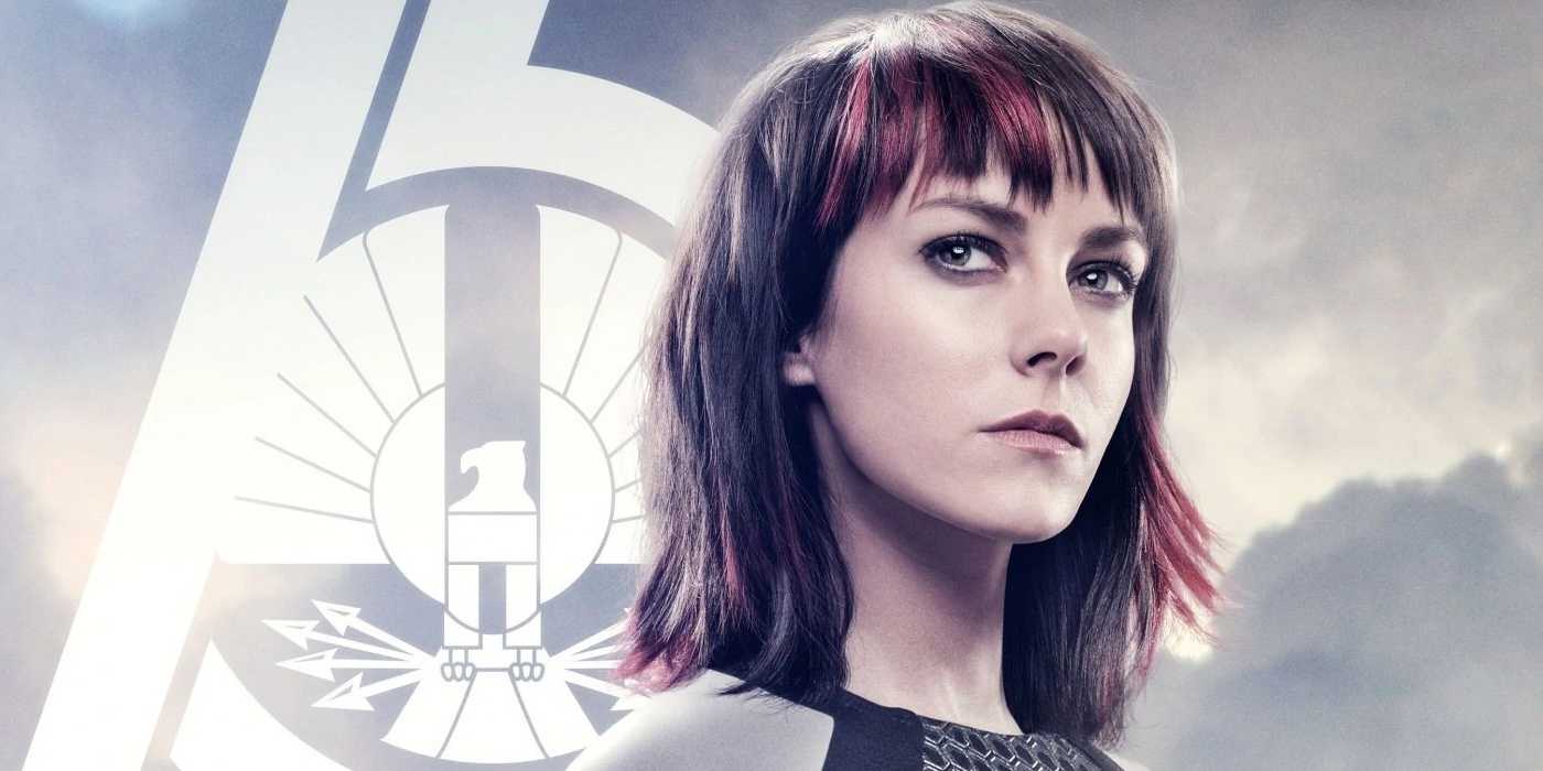 Johanna Mason in her character poster from The Hunger Games: Catching Fire