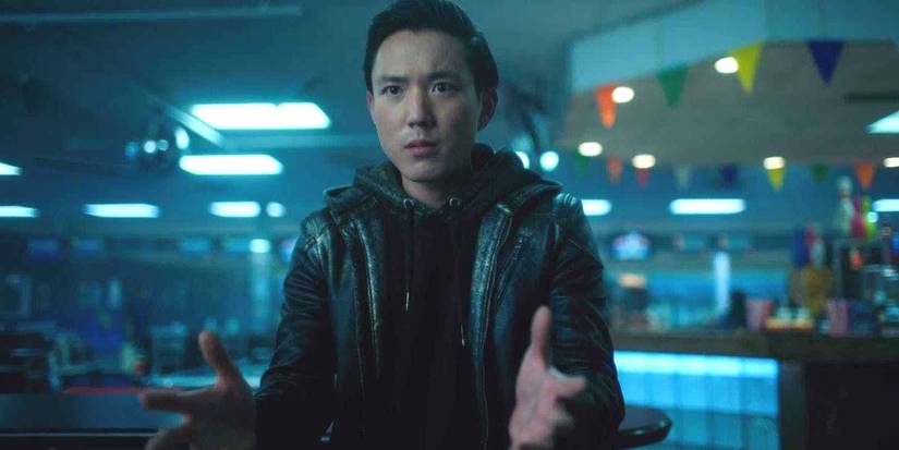 Justin H. Min as Ben wearing a leather jacket in The Umbrella Academy