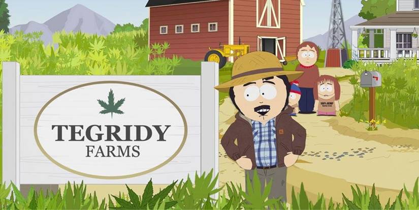 South Park - Randy Marsh with family at Tegridy Farms