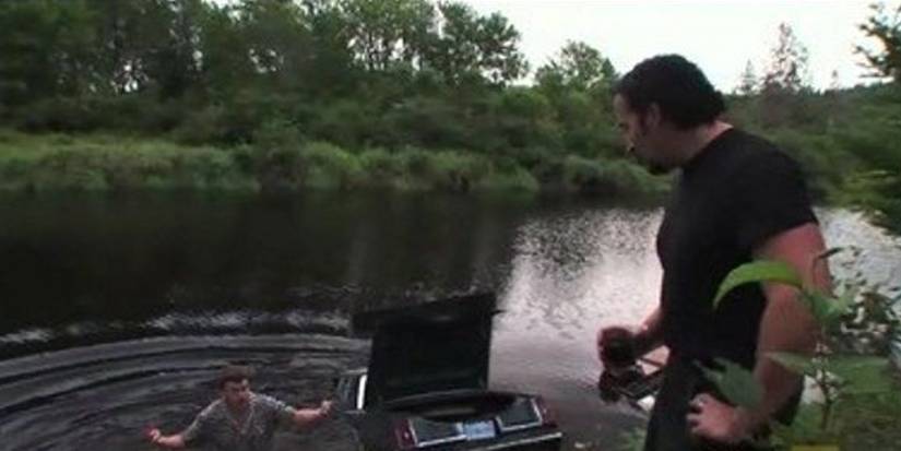 Ricky stuck in a lake  in Trailer Park Boys