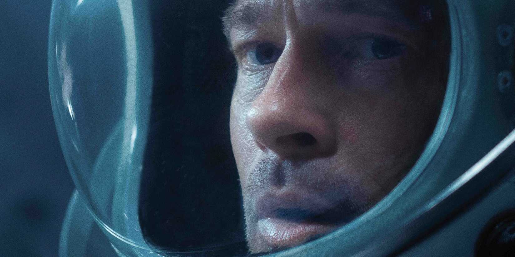 The Ad Astra poster with Brad Pitt in space.