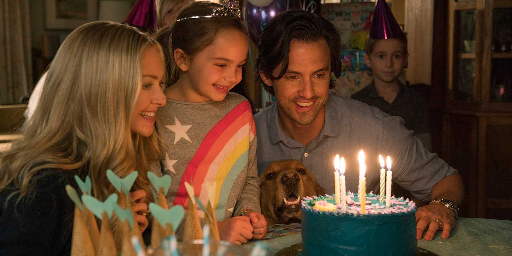 Amanda Seyfried Ryan Kiera Armstrong and Milo Ventimiglia in Art of Racing in the Rain