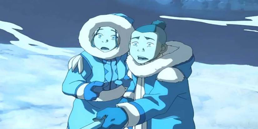 Katara and Sokka bundled up on an iceberg in the first episode of Avatar: The Last Airbender