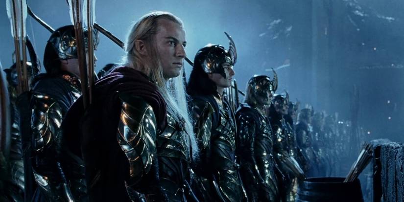 Haldir of Lorien with other elves at Helm's Deep.