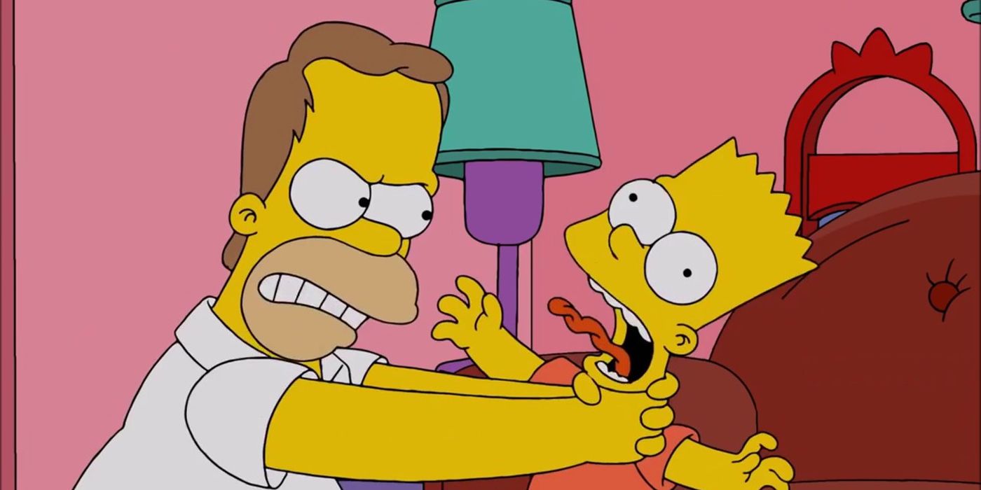 La temporada 36 de Los Simpson recuperó el controvertido programa Homer estrangula a Bart Gag, pero la IA tiene la culpa