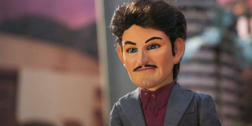 Sean Penn's puppet looking angry in Team America: World Police