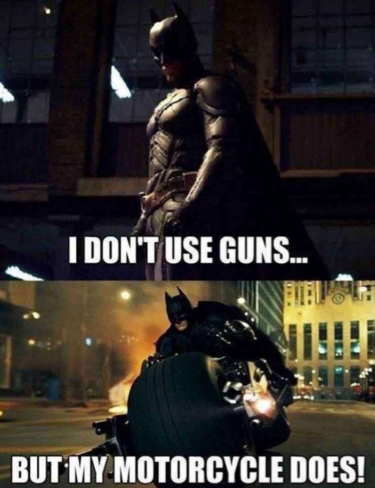 batman motorcycle gun meme Edited
