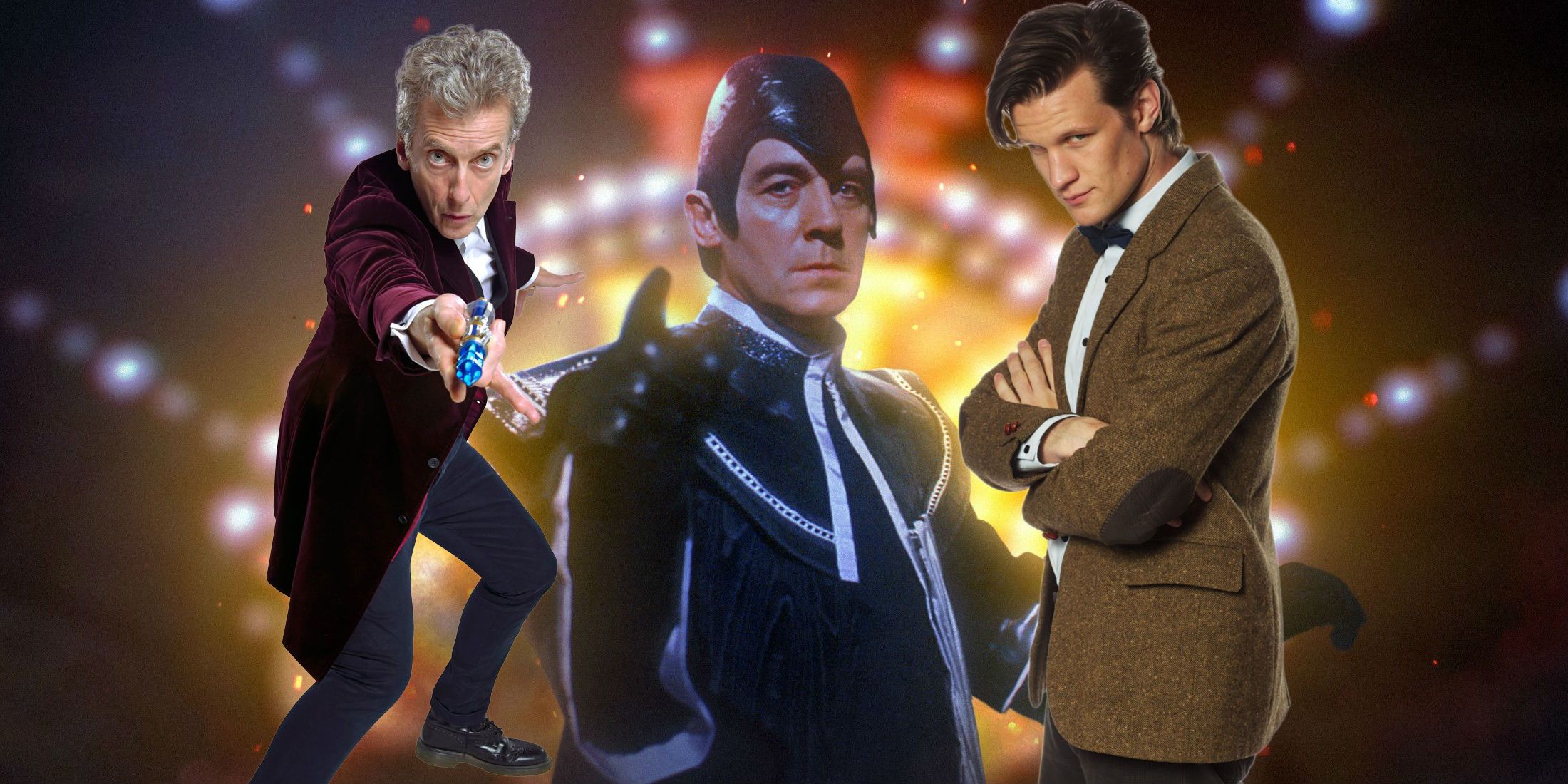 Michael Jayston as the Valeyard Matt Smith as Eleventh Doctor and Peter Capaldi as Twelfth Doctor in Doctor Who
