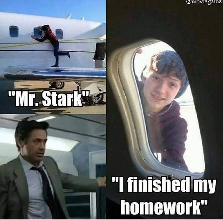 10 Hilarious Spider-Man And Iron Man Memes.. 13 Spider Man and Iron Man Finished My Homework