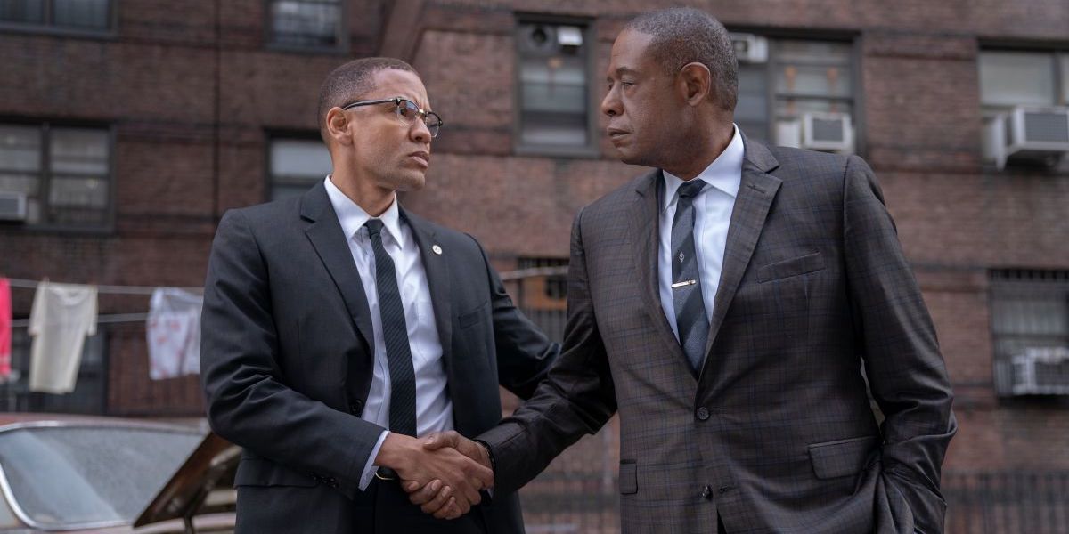 Forest Whitaker and Nigel Thatch shaking hands in Godfather of Harlem