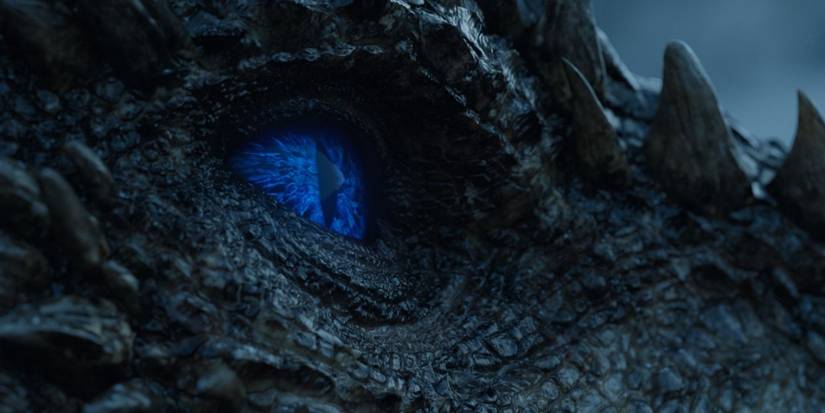 Close-up of Viserion's eye turning blue in Game of Thrones season 7, episode 6
